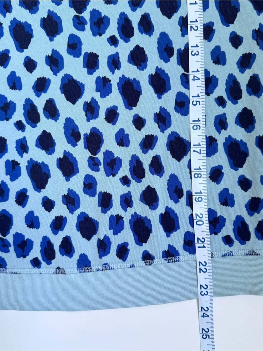 Boden Blue Leopard Print Crewneck Sweater